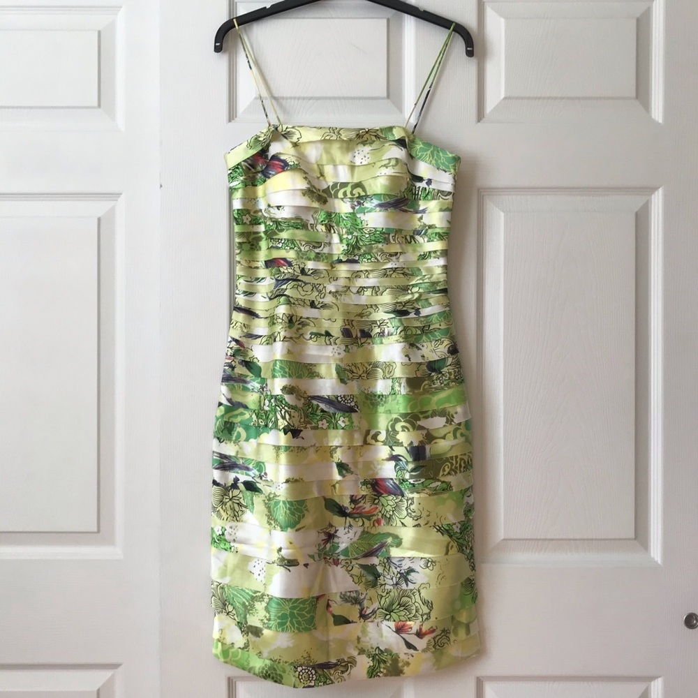 JS Collections Green and White Floral Midi Dress